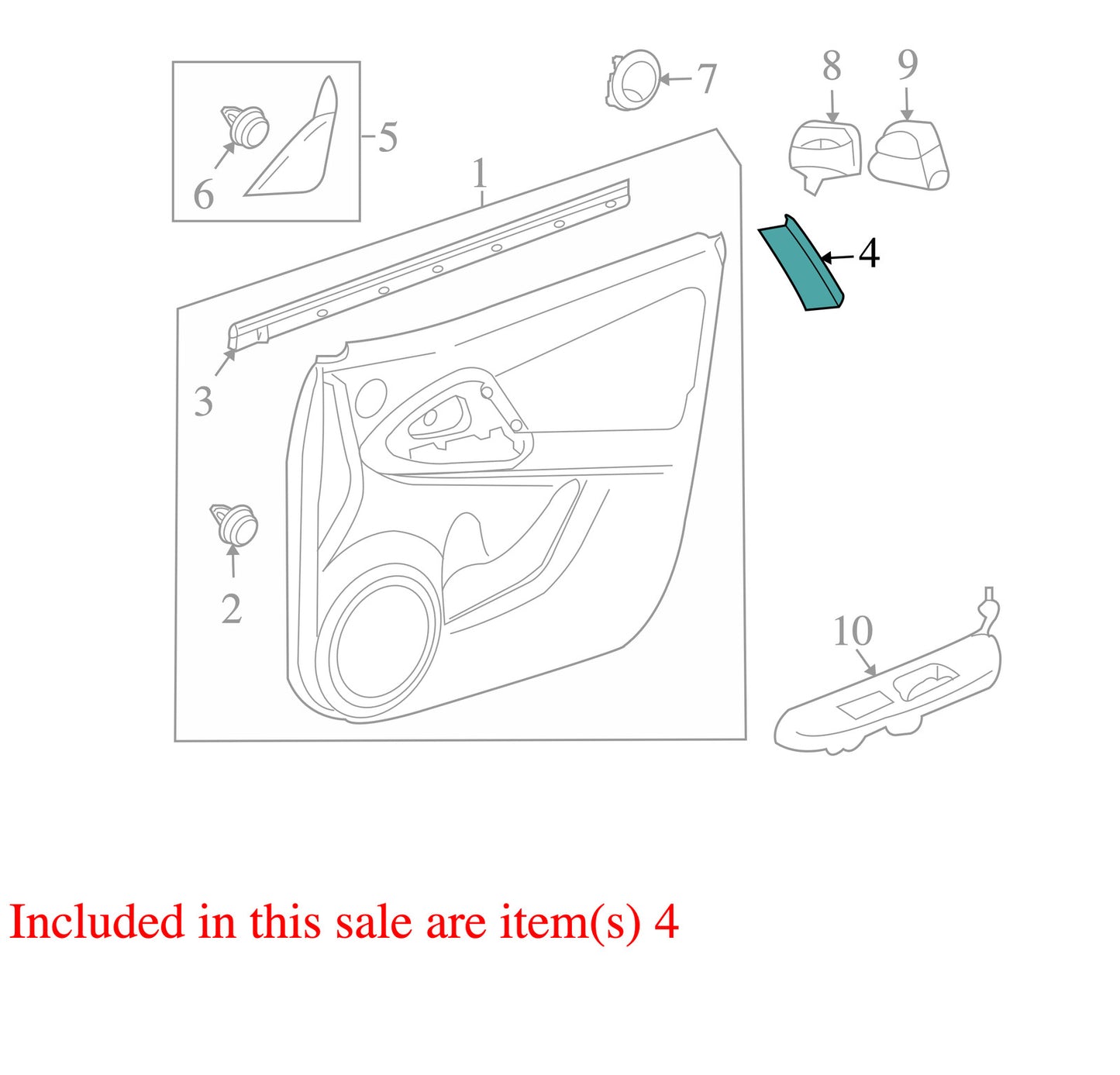 2006-2012 Toyota RAV4 Left Front Door Panel Handle Cover OEM