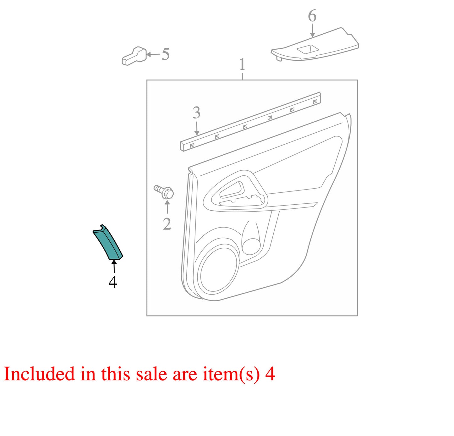 2006-2012 Toyota RAV4 Left Rear Door Panel Handle Cover OEM