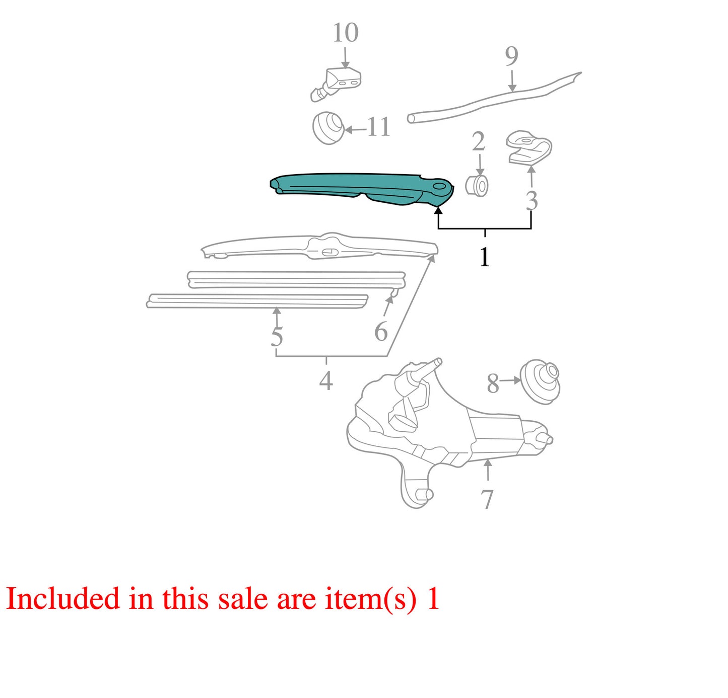 2006-2012 Toyota RAV4 Rear Liftgate Wiper Arm OEM
