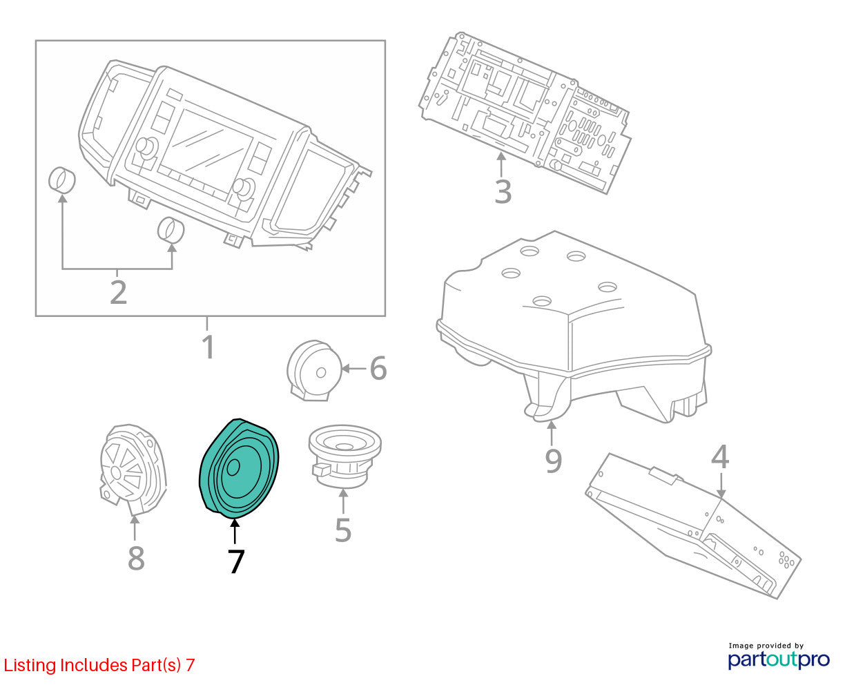 2013-2015 Honda Civic Coupe Right Door Speaker 39120-T2A-A21 OEM