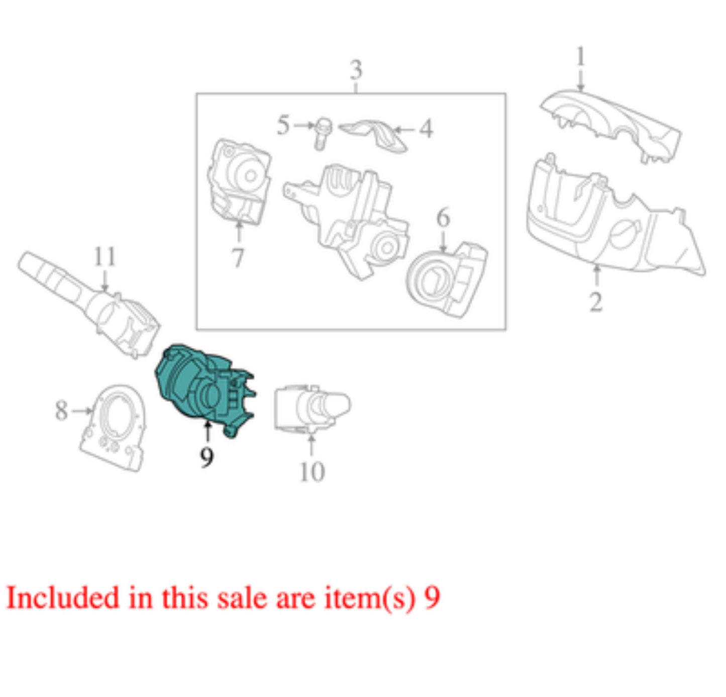 2012-2013 Honda Civic Steering Column Switch Housing OEM