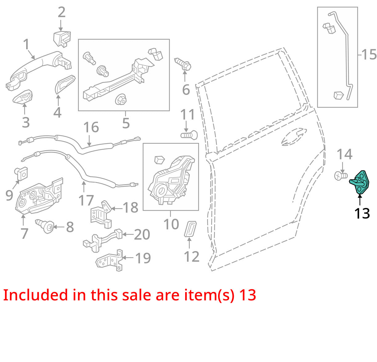 2012-2015 Honda Civic Right Front Door Lock Striker Plate OEM