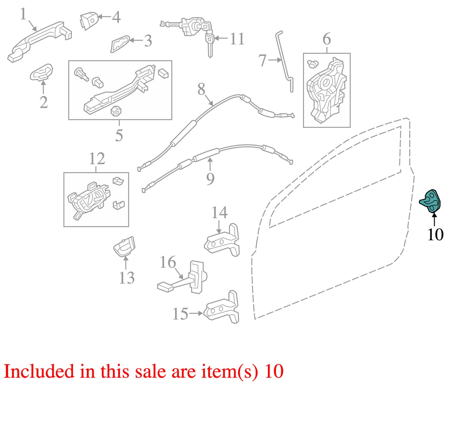 2012-2015 Honda Civic Left Front Door Lock Striker Plate OEM