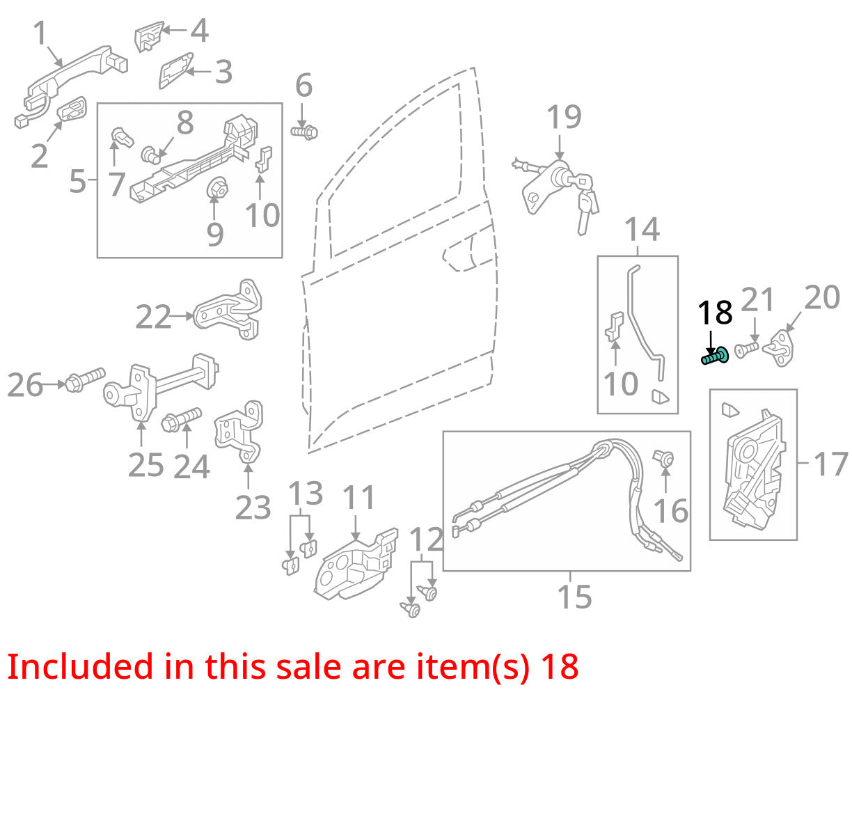 2012-2015 Honda Civic Coupe Door Latch Lock Mounting Screw Set Of 3 Bolts OEM
