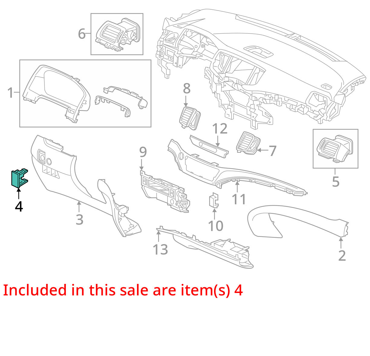 2013-2015 Honda Civic Dash Blank Switch Filler Insert Cover Black Cap OEM