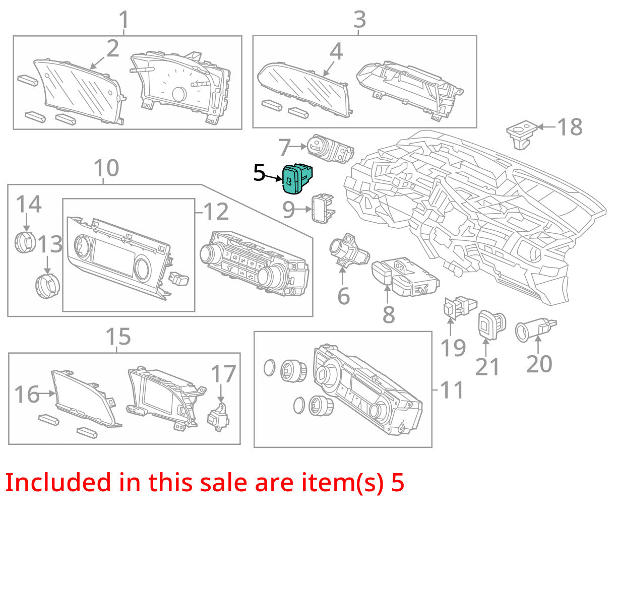 2012-2013 Honda Civic Coupe Vehicle Stability Assist Vsa Switch OEM