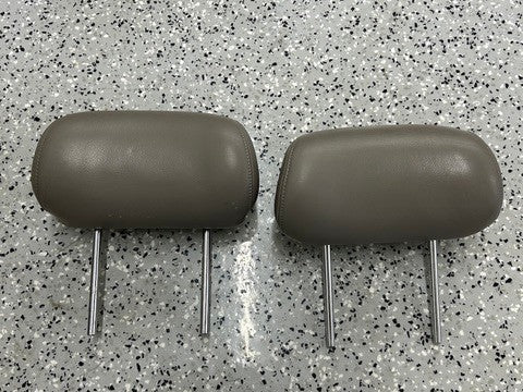 2001-2004 Toyota Sequoia Front Headrest Set Gray Leather OEM
