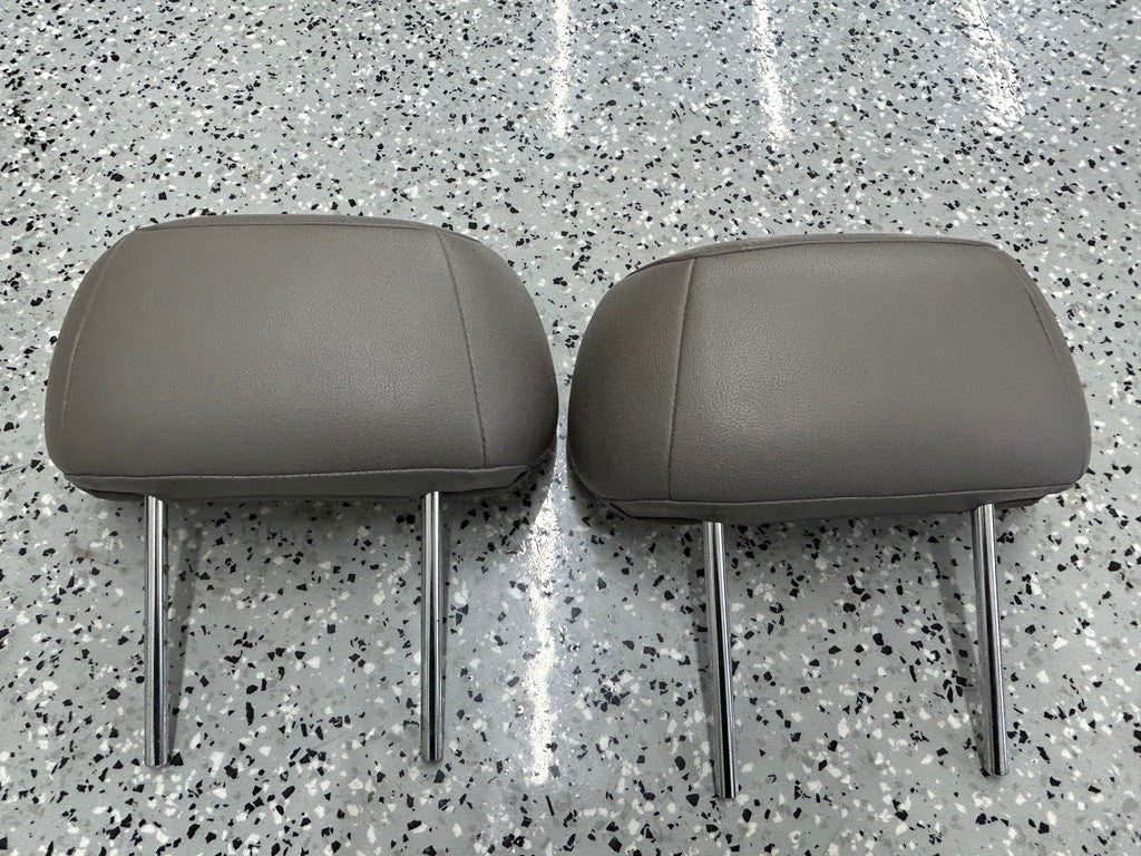 2001-2004 Toyota Sequoia Front Headrest Set Gray Leather OEM