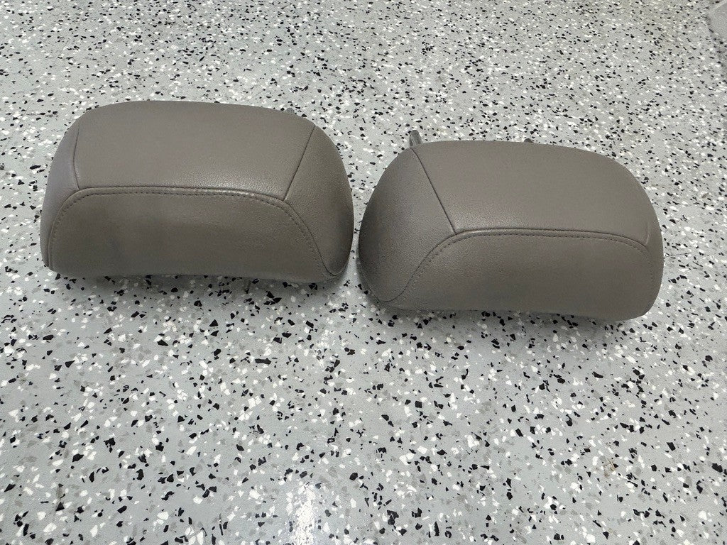 2001-2004 Toyota Sequoia Front Headrest Set Gray Leather OEM