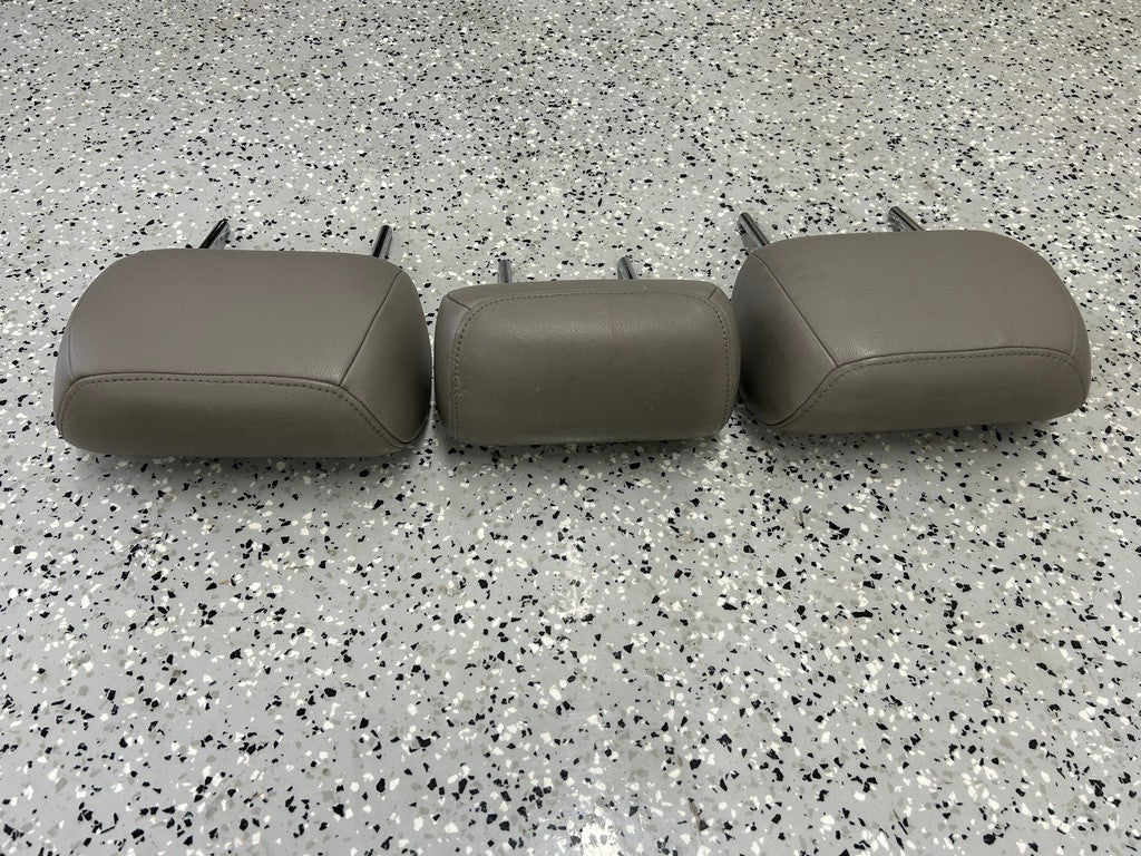 2001-2007 Toyota Sequoia Second Row Headrest Set Gray Leather OEM