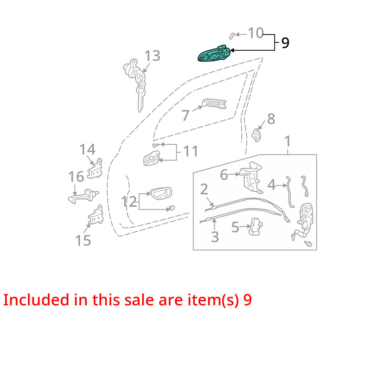 2001-2007 Toyota Sequoia Front Right Exterior Door Handle OEM