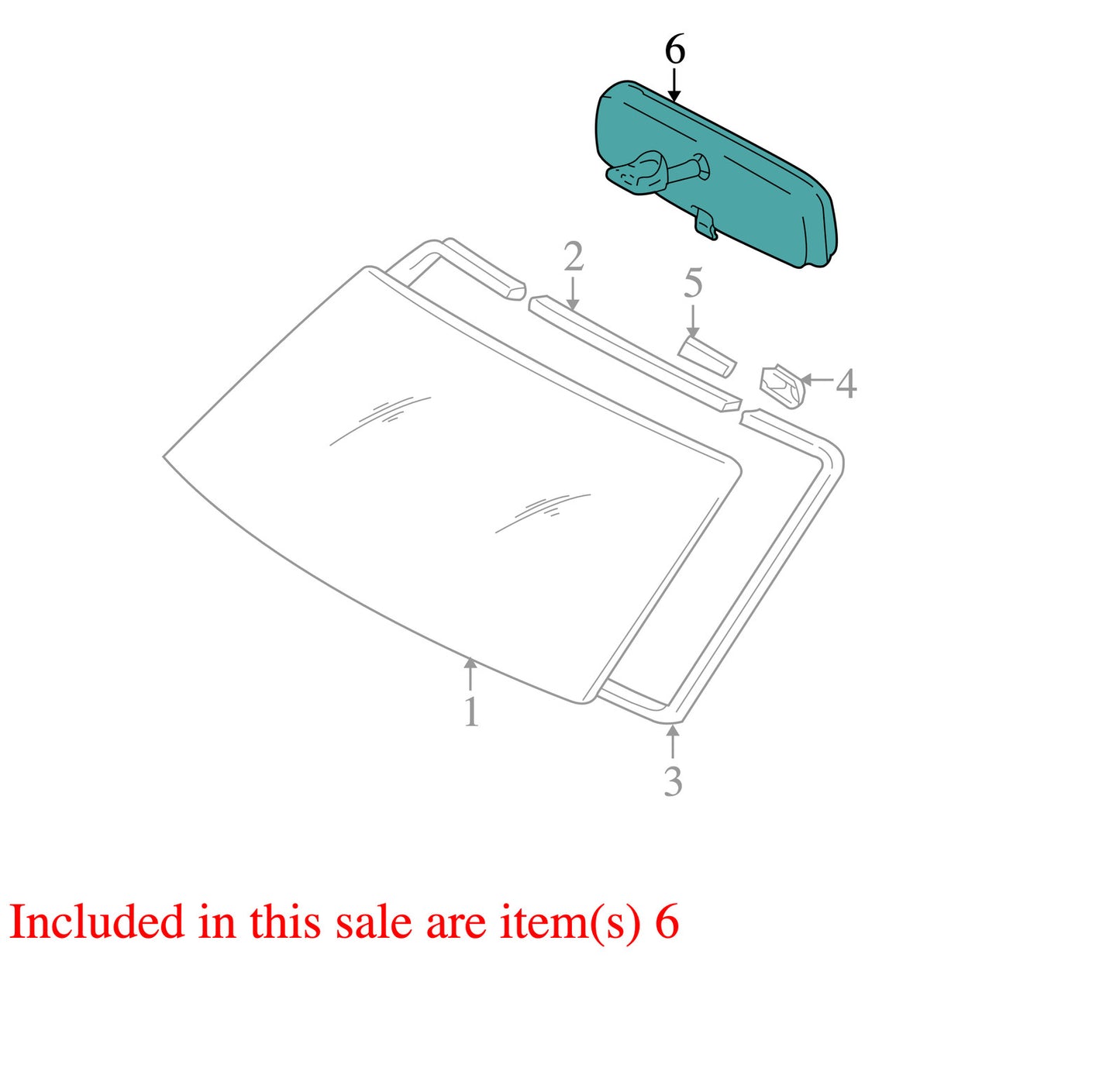 2001-2003 Toyota Sequoia Interior Rear View Mirror Manual Dimming OEM