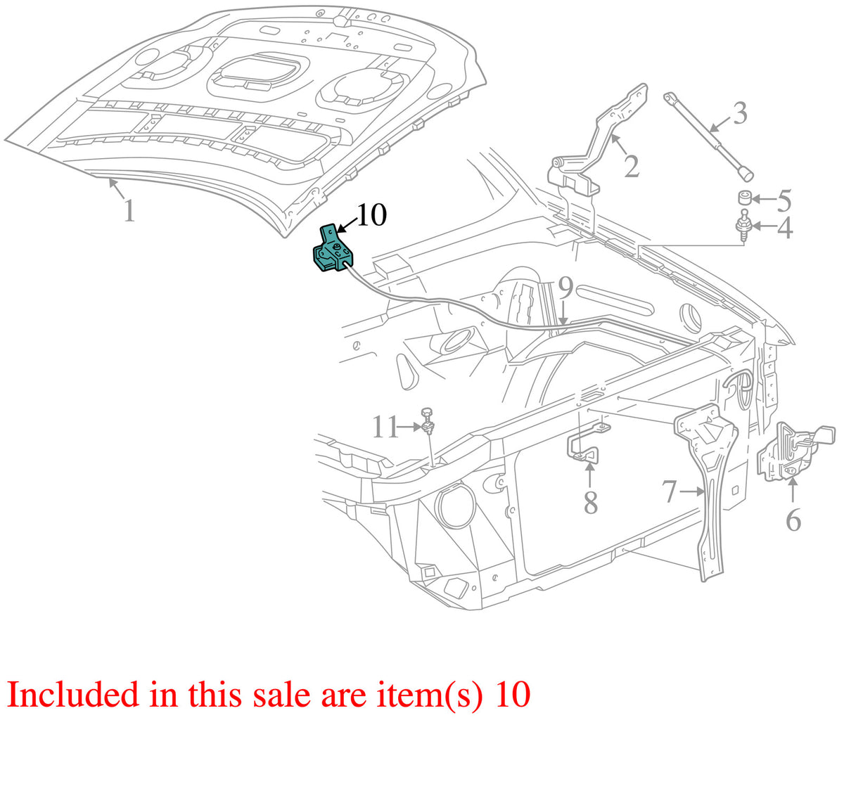 1997-2003 Ford F-150 Front Side Hood Release Handle OEM F65Z16916AAA