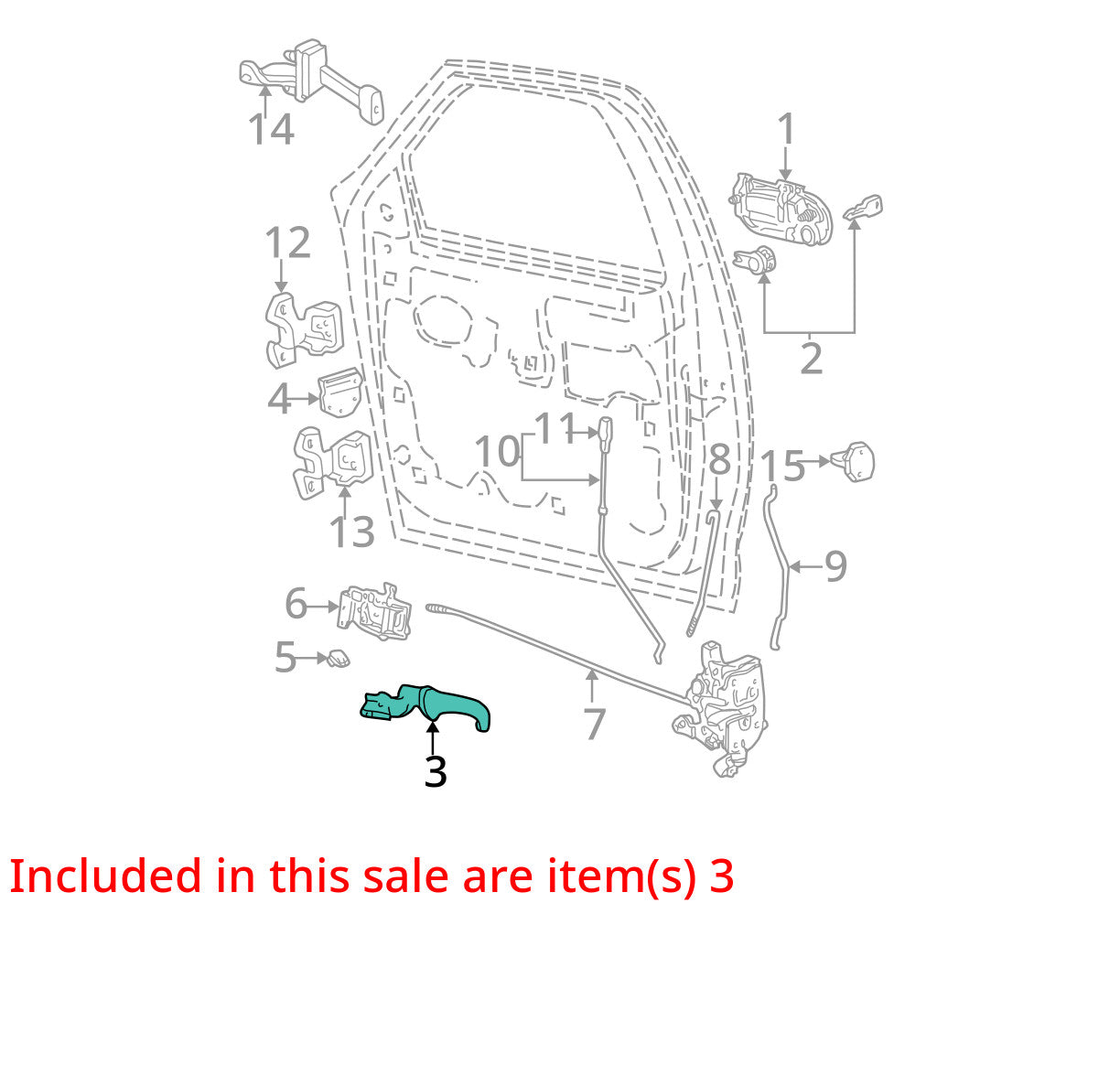 1998-2004 Ford F150 Front Left Interior Door Handle Black OEM