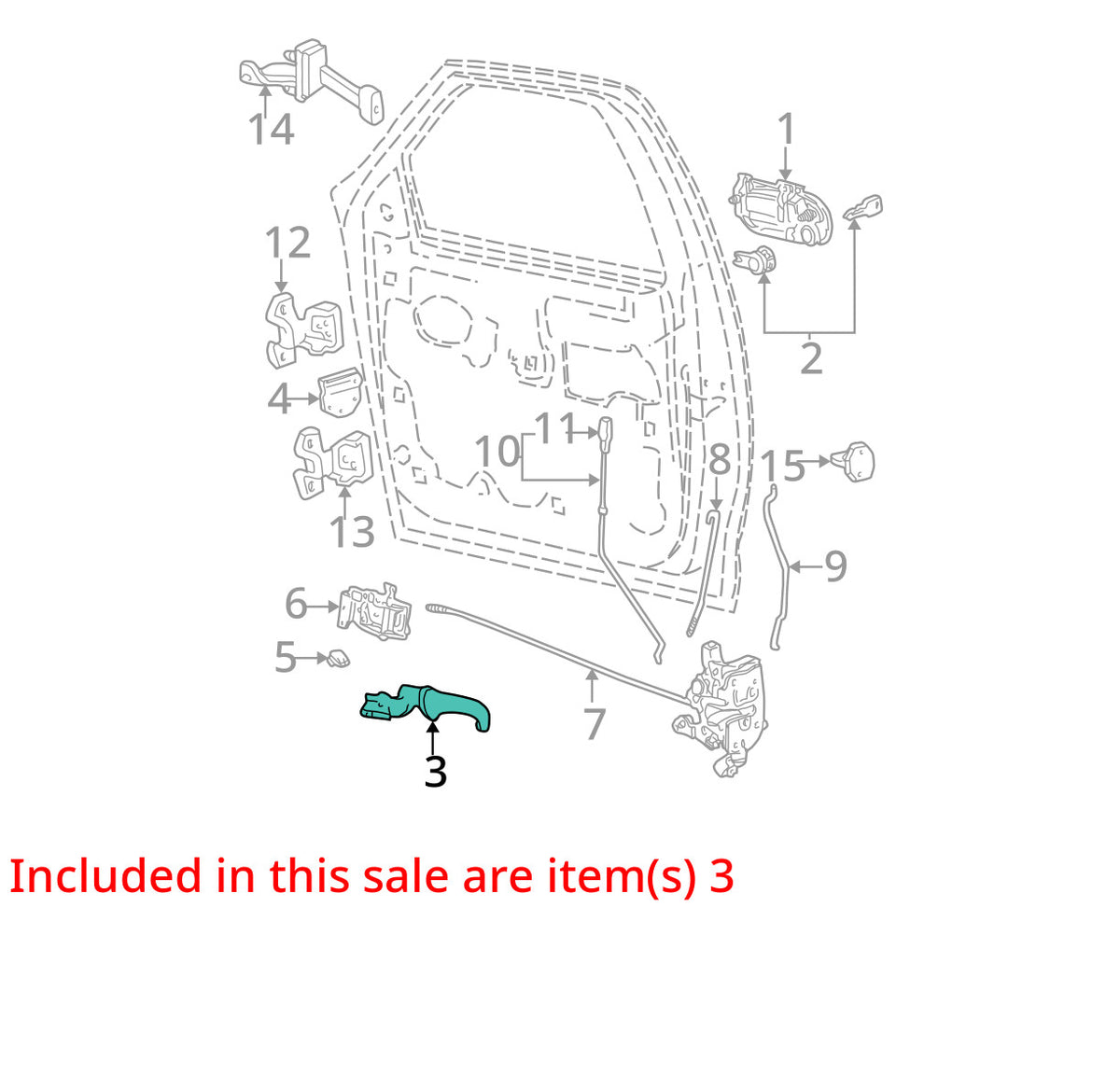 1998-2004 Ford F150 Front Left Interior Door Handle Black OEM F65Z1522601AA