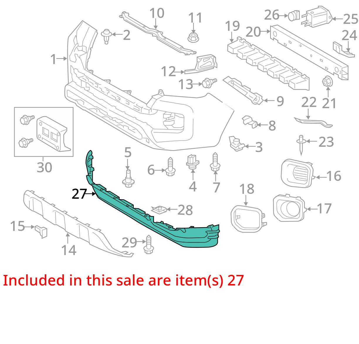 2016-2023 Toyota Tacoma Front Valance Lower Bumper Spoiler 53851-04070 OEM