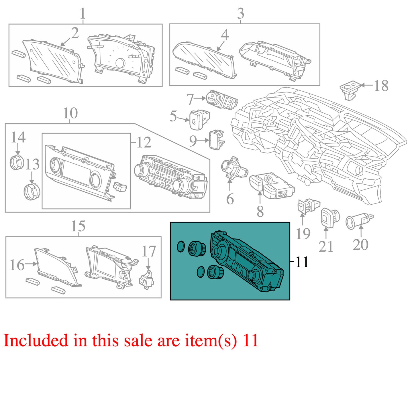 2013-2015 Honda Civic HVAC Temperature Control Panel