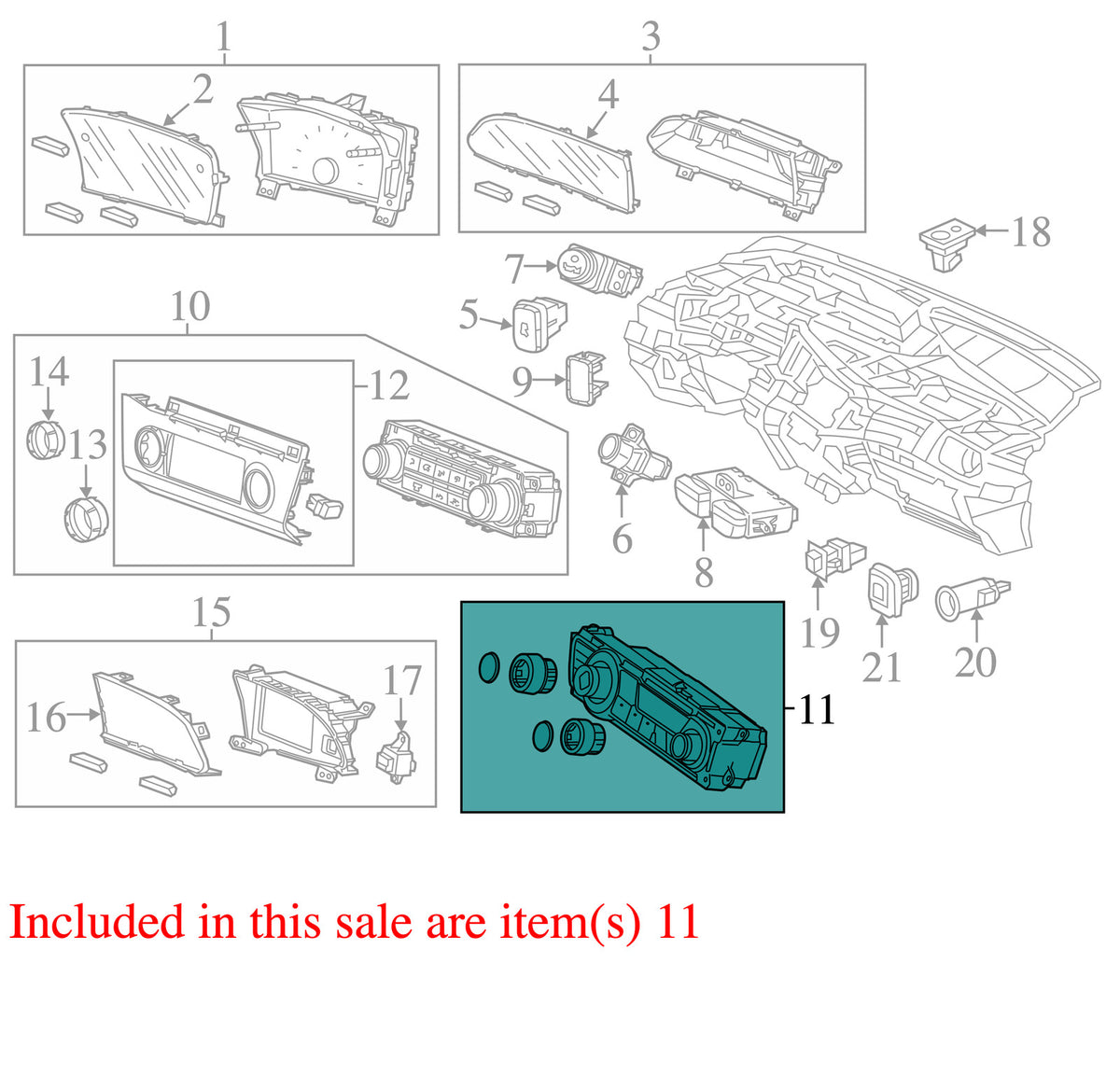 2013-2015 Honda Civic HVAC Temperature Control Panel 79600TR6A41ZB