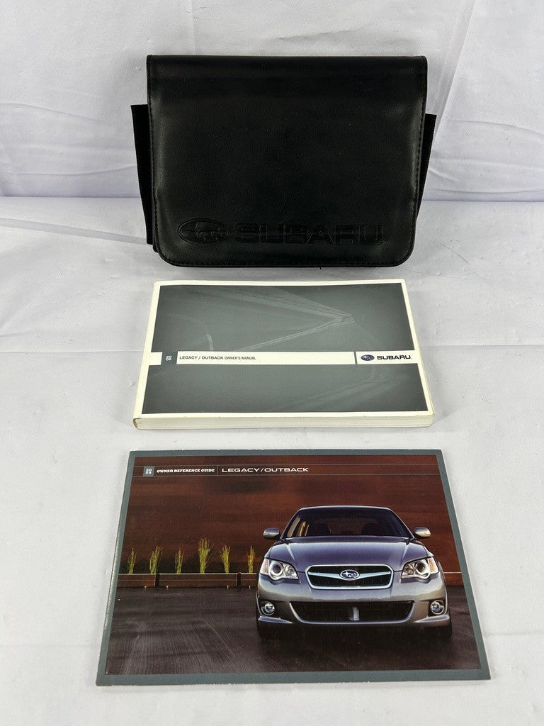 2008 Subaru Legacy Outback Owners Manual Guide with Leather Case OEM