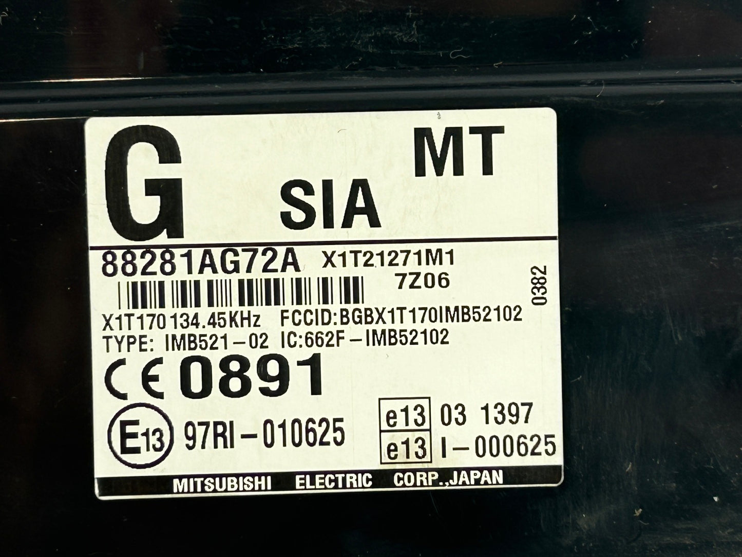 2008-2009 Subaru Outback Multifunction Integrated Anti-Theft Module 88281AG72A