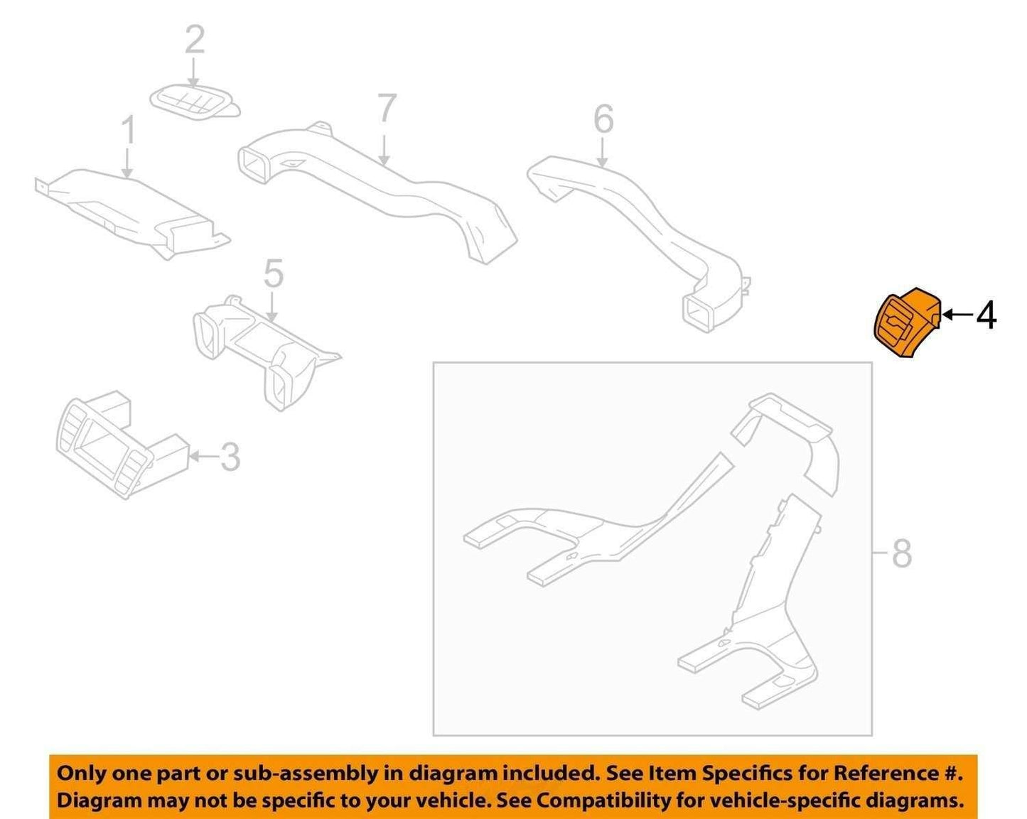 2007-2009 Subaru Legacy Outback Right Dashboard Air Vent OEM