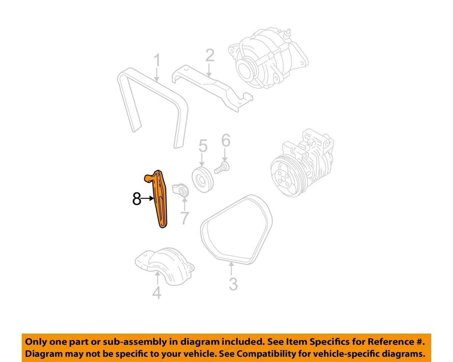 2005-2009 Subaru Outback Tensioner AC Belt Idler Pulley Bracket Mount OEM