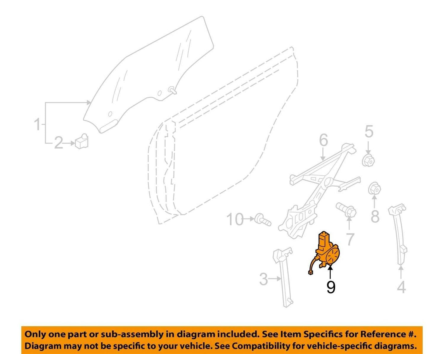2005-2009 Subaru Outback Rear Right Window Motor OEM