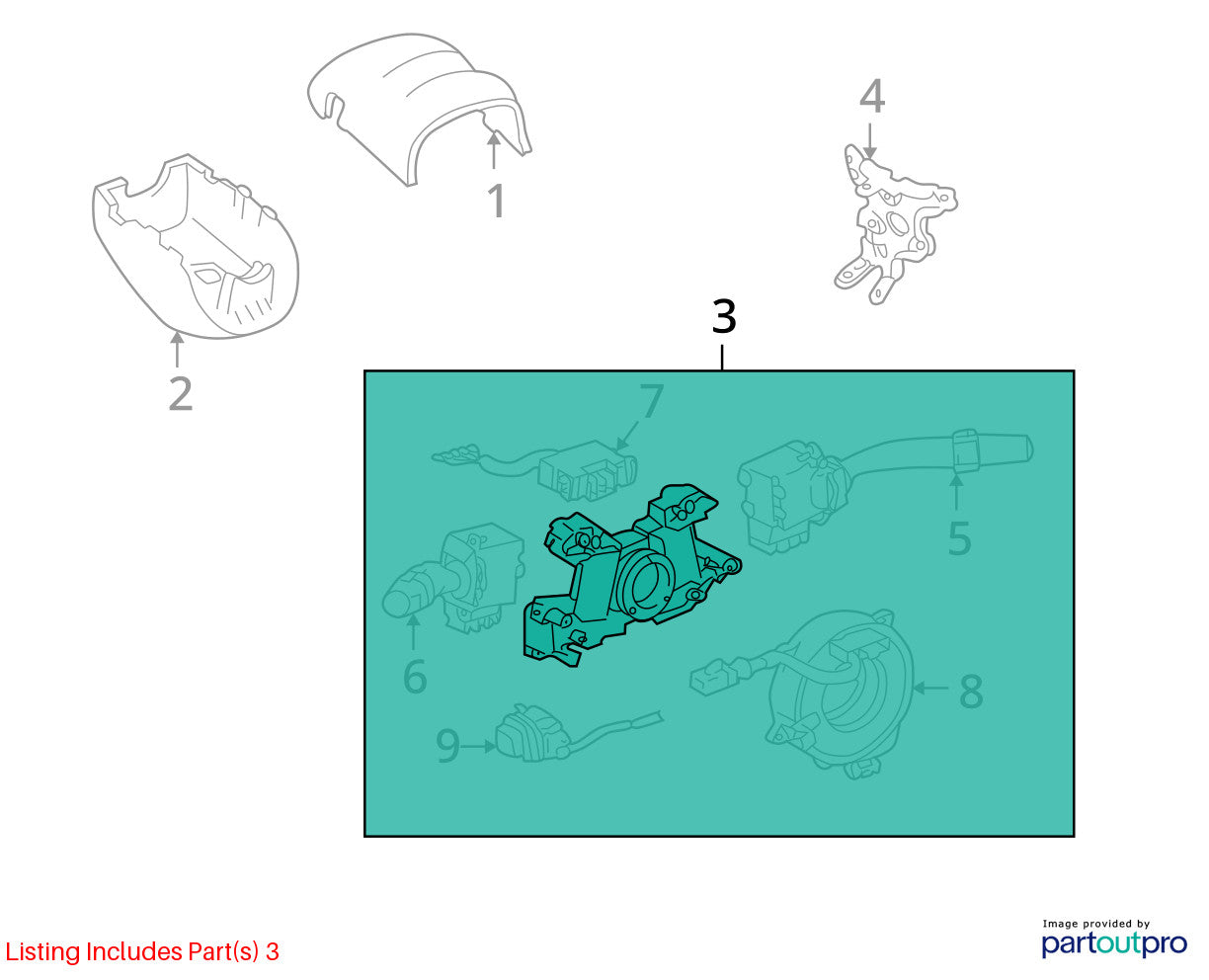 2000-2002 Lexus LX470 Steering Combination Switch Frame with Sensor OEM
