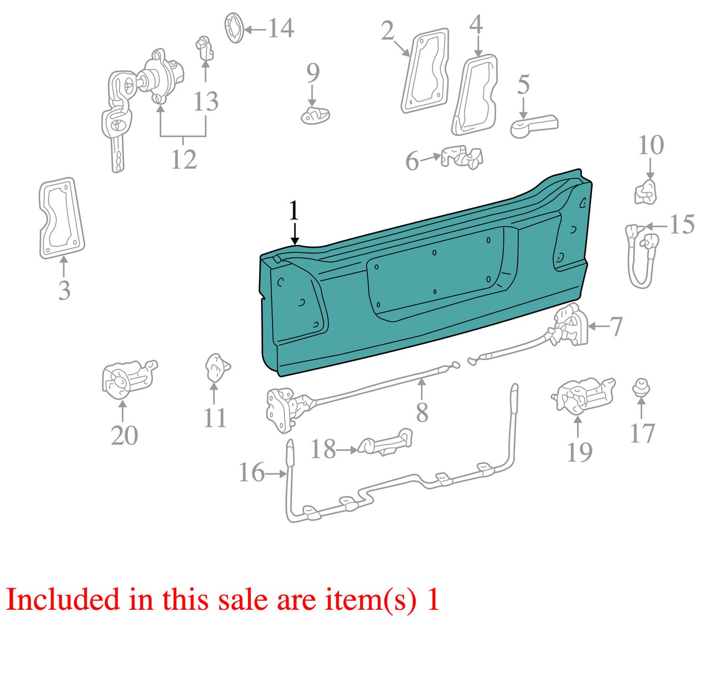 1999-2002 Lexus LX470 Rear Lower Tail Gate Tailgate Panel Shell Black 202 OEM