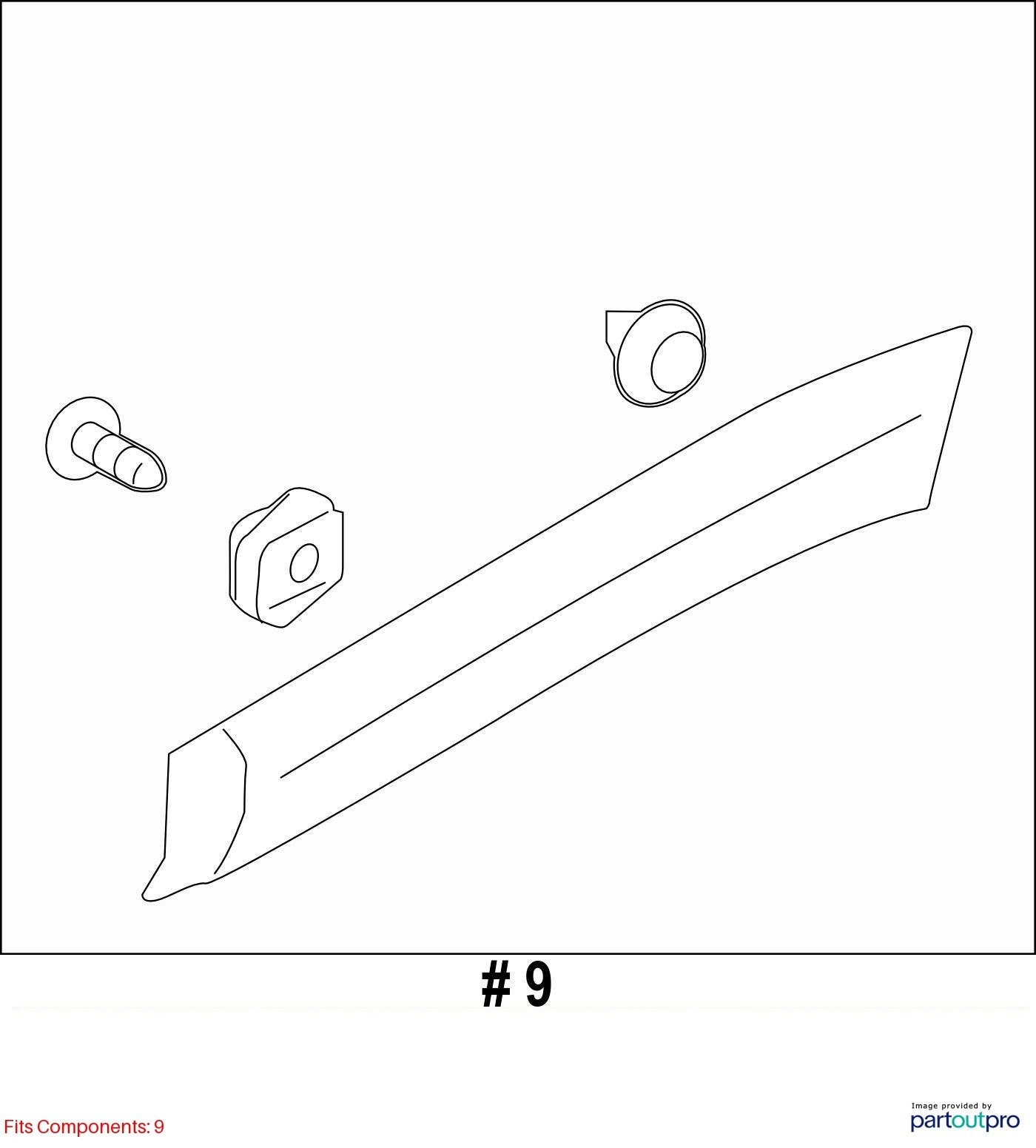 2011-2014 Subaru Outback Exterior Left Rear Door Molding Garnish Trim OEM