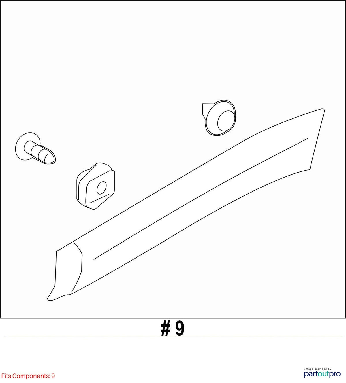 2011-2014 Subaru Outback Left Rear Door Molding Garnish Trim OEM 91112AJ28B