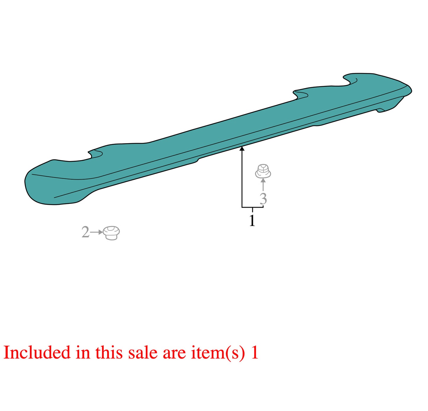 2001-2005 Toyota Sequoia 3rd Brake Light Spoiler Wing Silver OEM