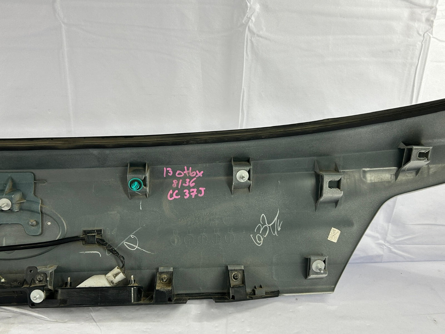 2012-2014 Subaru Outback Trunk Hatch Trim Finish Panel Garnish White 37J OEM