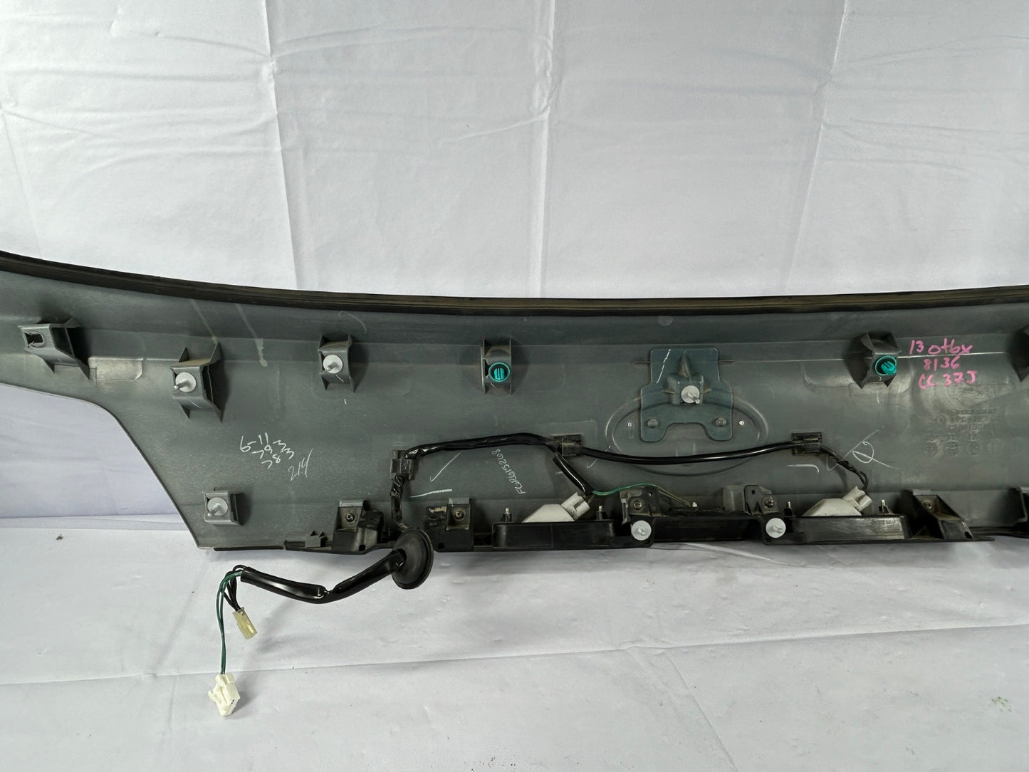 2012-2014 Subaru Outback Trunk Hatch Trim Finish Panel Garnish White 37J OEM