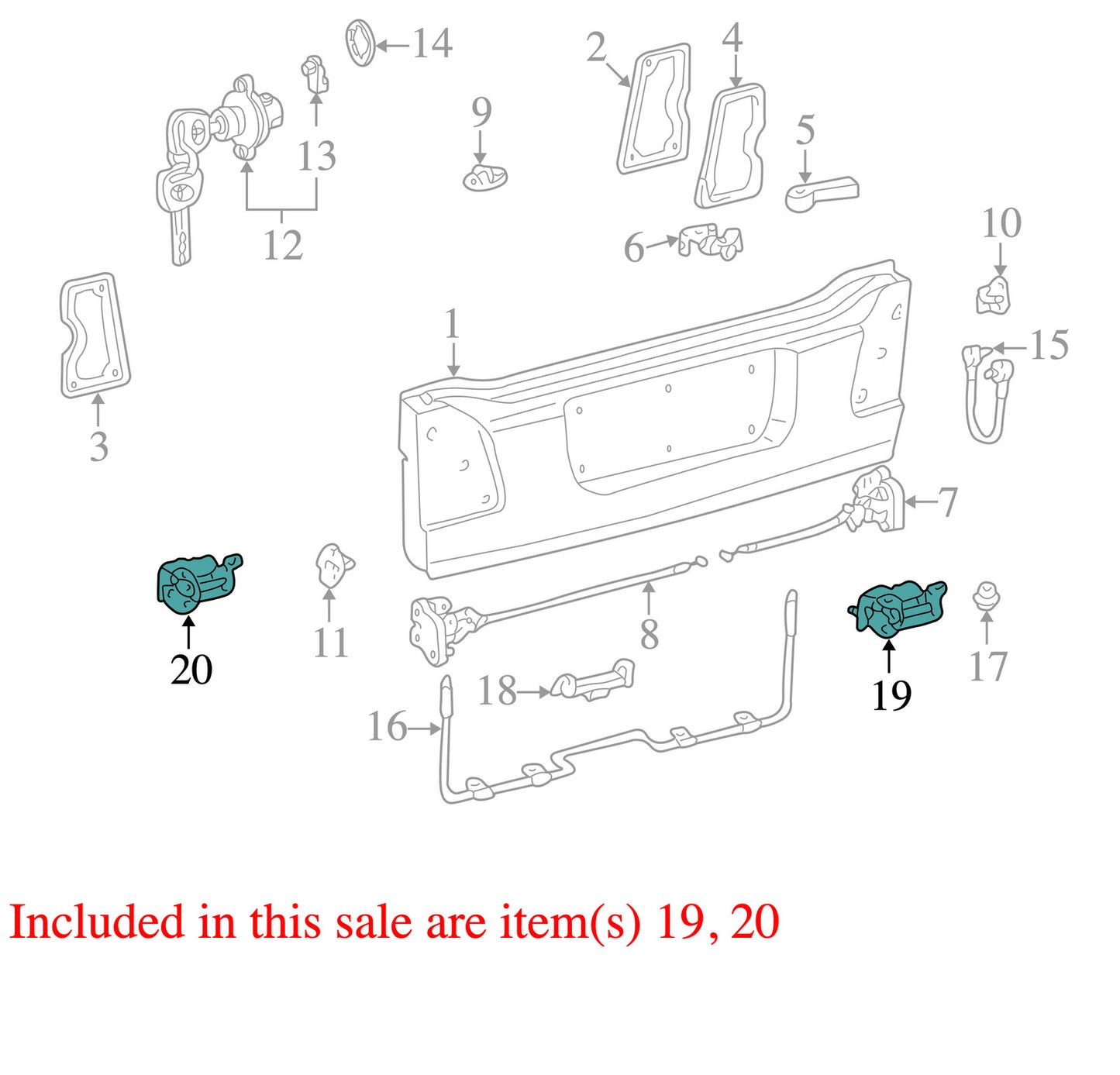 1998-2007 Lexus LX470 Rear Tailgate Hinge Set OEM