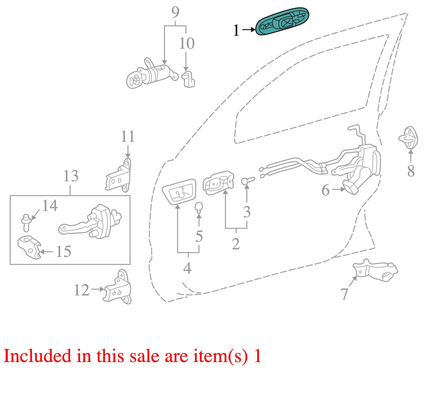 1998-2007 Lexus LX470 Left Front Exterior Door Handle Black 202 OEM