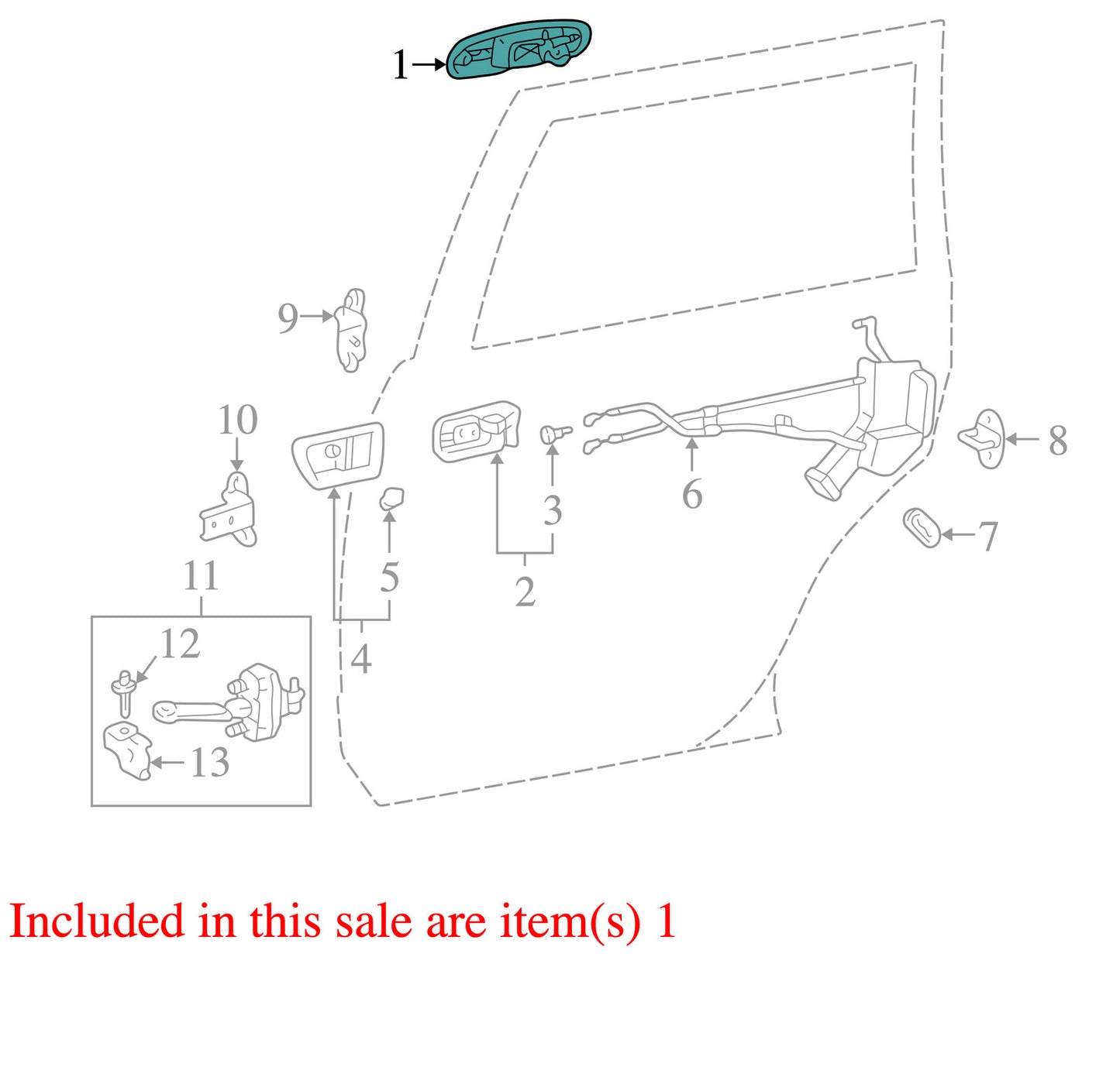 1998-2007 Lexus LX470 Left Rear Exterior Door Handle Black 202 OEM