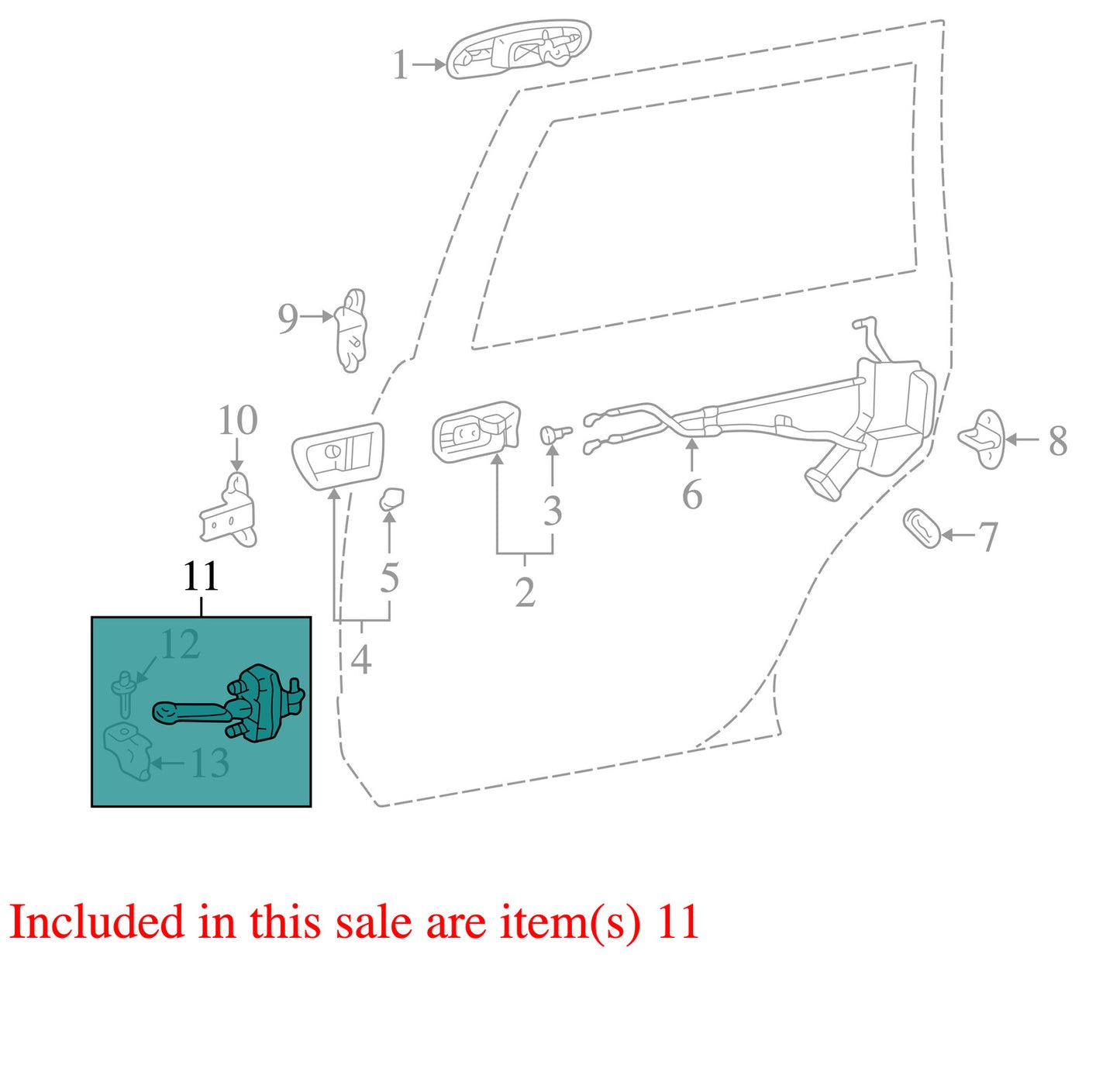 1998-2002 Lexus LX470 Right Rear Door Check OEM