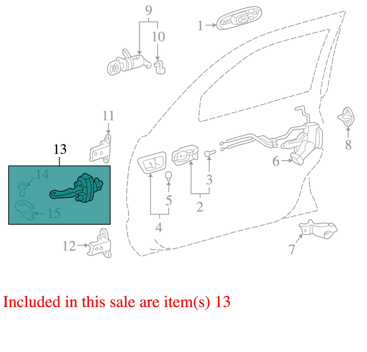 1998-2003 Lexus LX470 Left Front Door Check Stop OEM