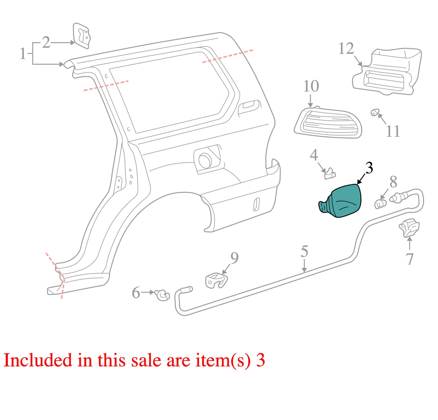 1998-2007 Lexus LX470 Fuel Filler Door Black CC 202 OEM