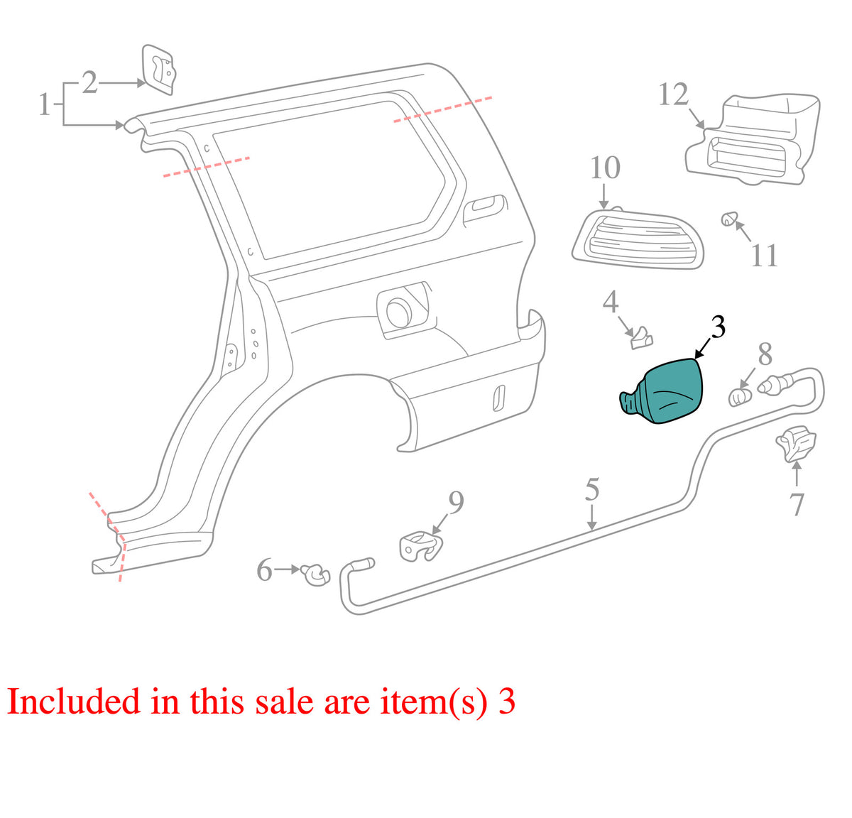 1998-2007 Lexus LX470 Fuel Filler Door Black CC 202 OEM 7735060061