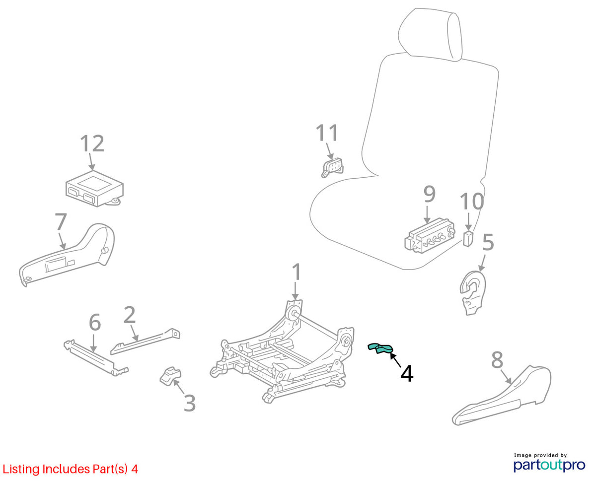 98-07 Lexus LX470 Right Seat Track Mount Bolt Rail Cap Cover OEM 72157-60100-B1