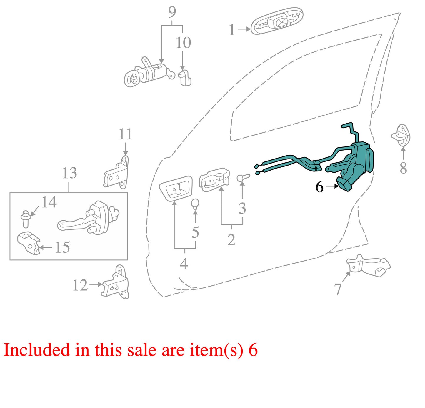 1998-2002 Lexus LX470 Right Front Door Latch Assembly OEM