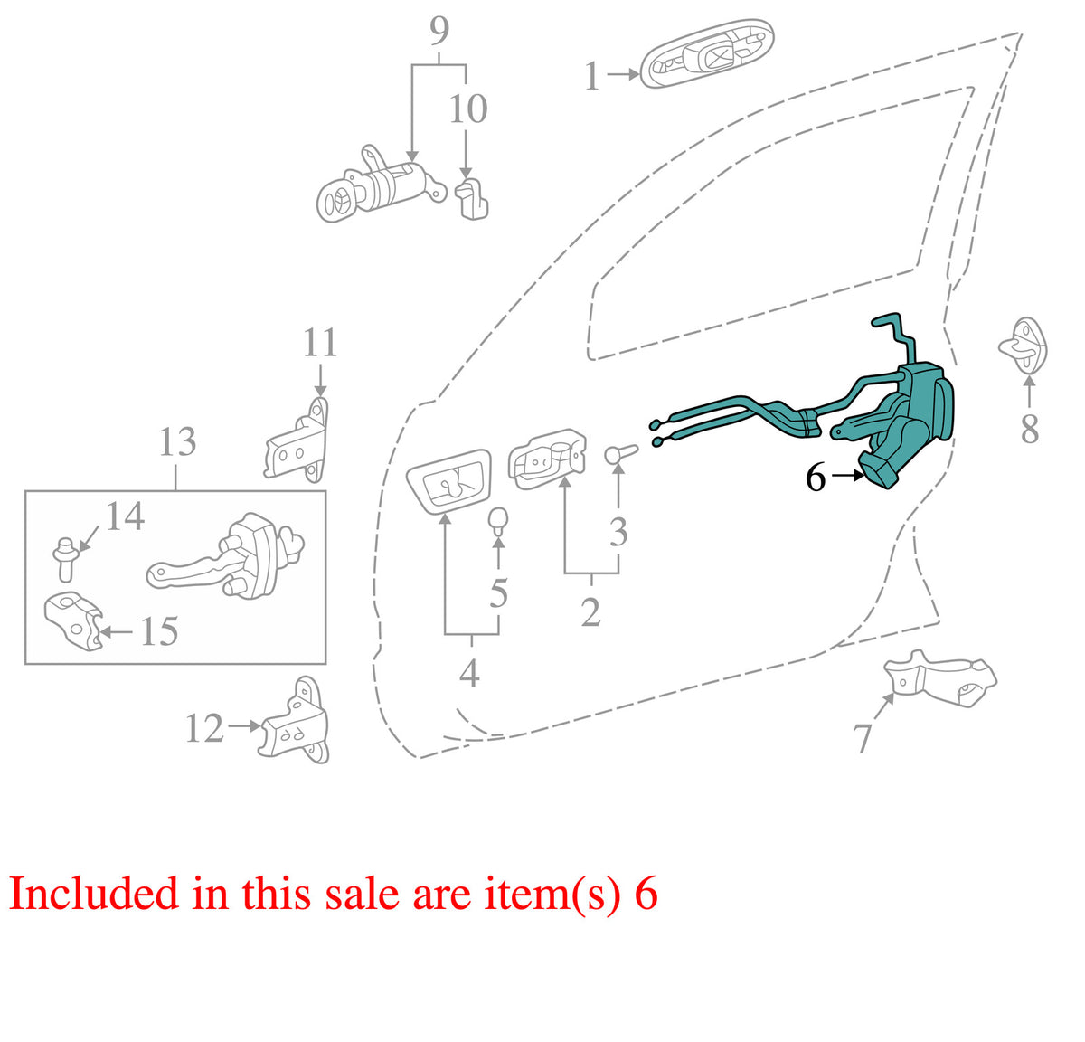 1998-2002 Lexus LX470 Right Front Door Latch Assembly OEM 6904060191