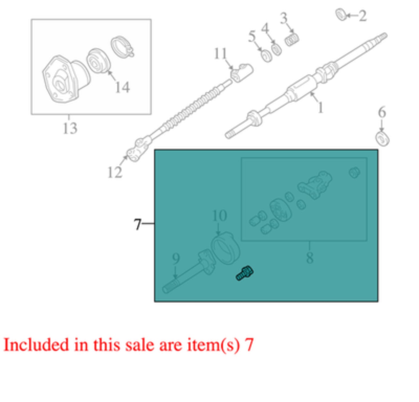 1998-2002 Lexus LX470 Steering Column Intermediate Shaft OEM