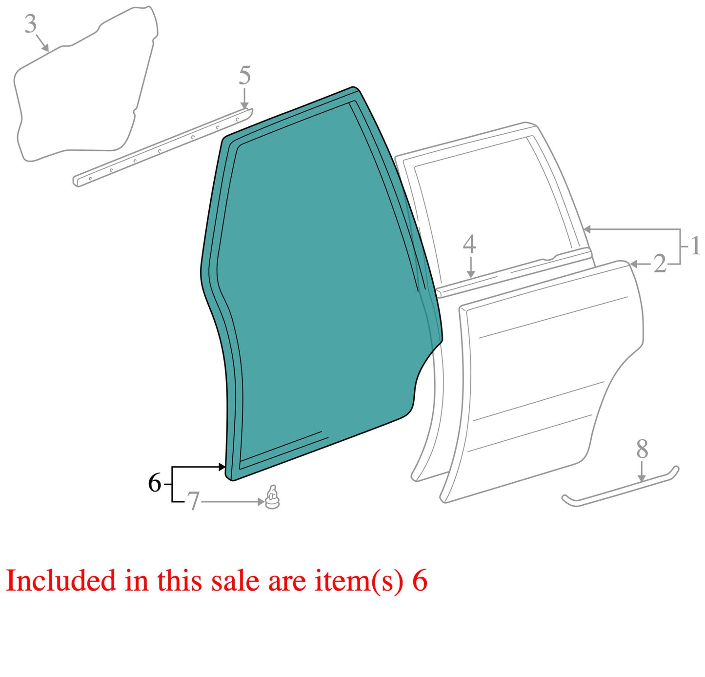 Lexus LX470 Rear Right Door Weatherstrip (On Body) 1998-2002 Gray OEM