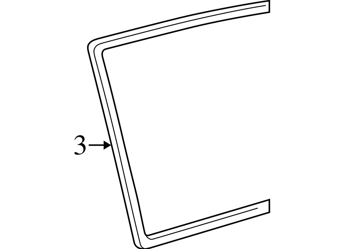 1998-2007 Lexus LX470 Left Rear Quarter Glass Seal OEM