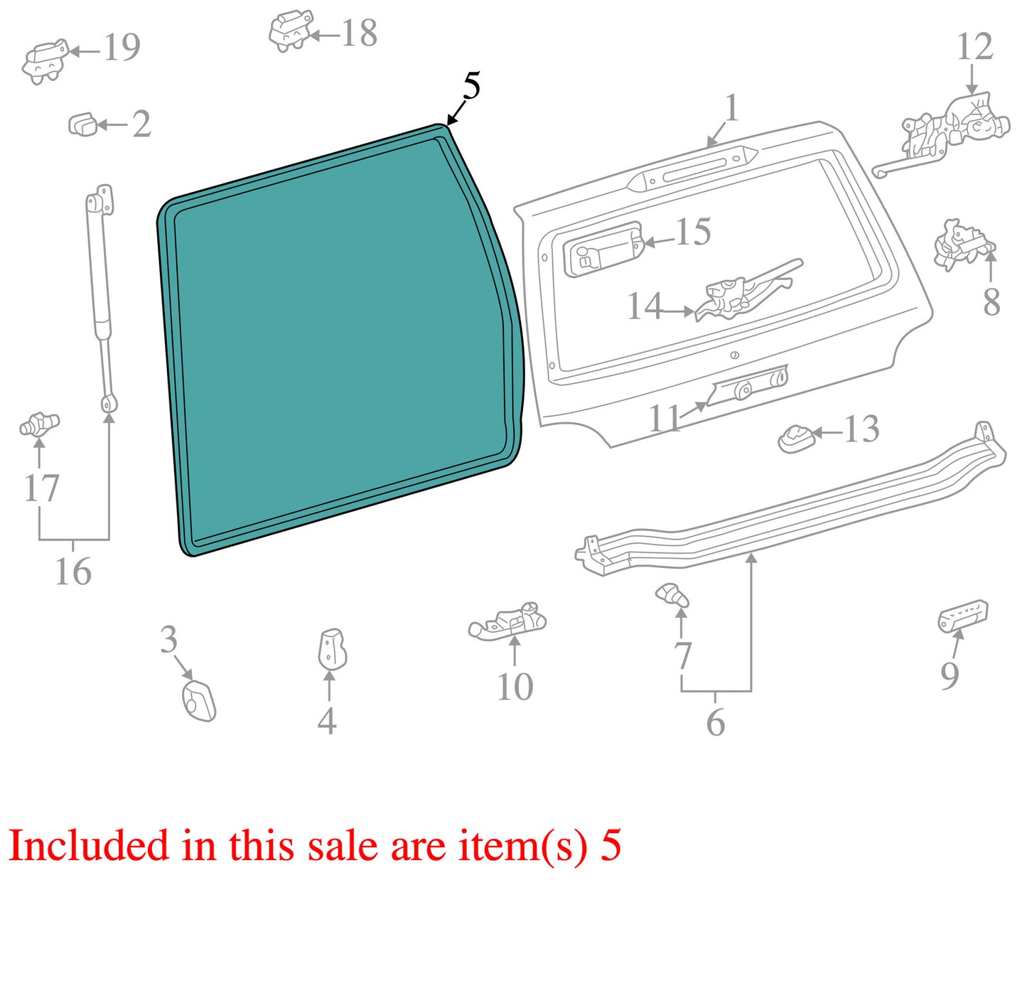 1998-2007 Lexus LX470 Rear Hatch Door Tailgate Seal Weatherstrip OEM