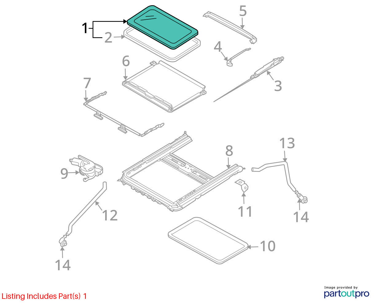 2004-2009 Mazda 3 Sunroof Sun Roof Glass Moonroof Factory OEM BP4M-69-810