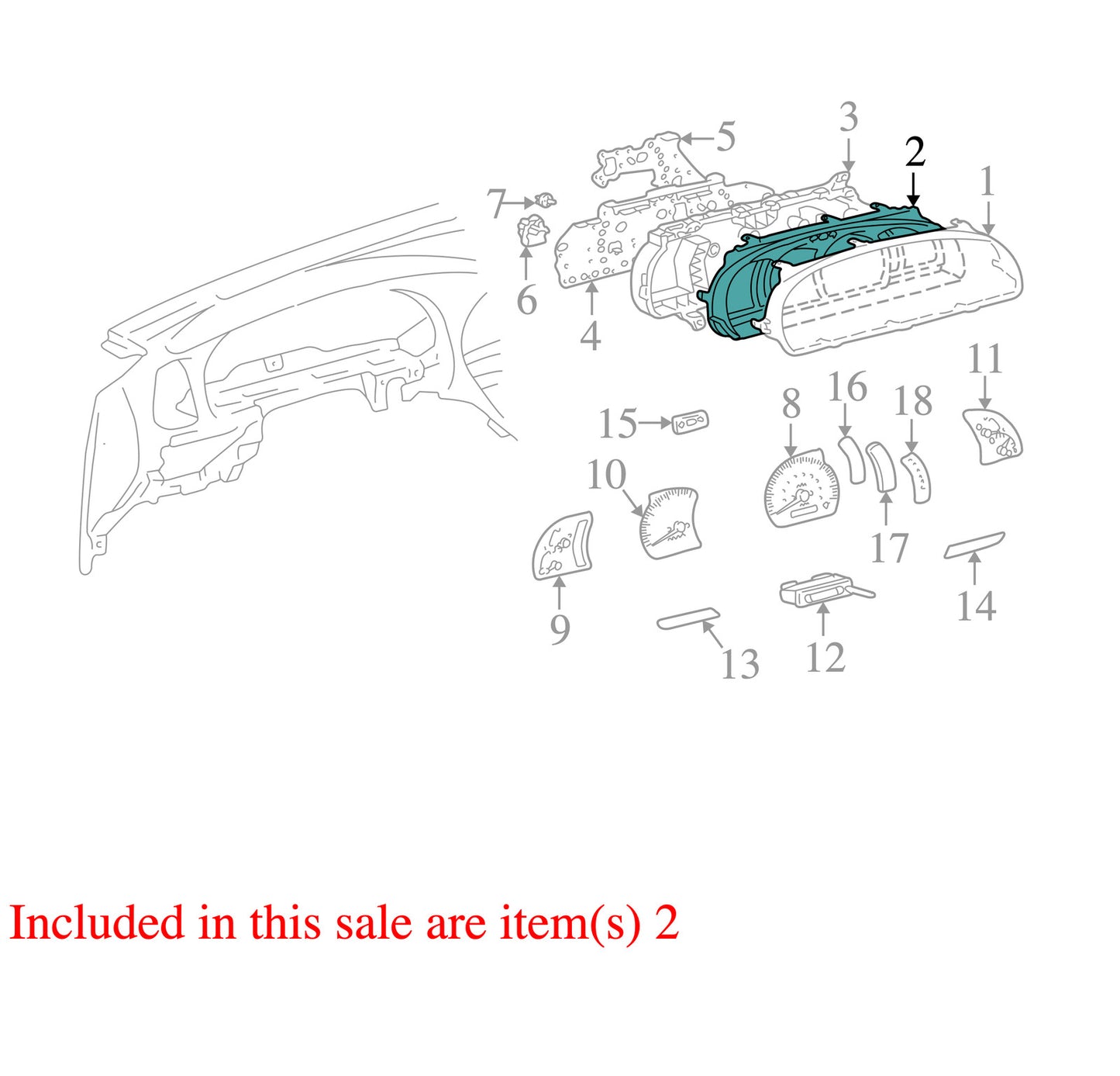 2000-2004 Toyota Tundra Instrument Cluster Bezel OEM